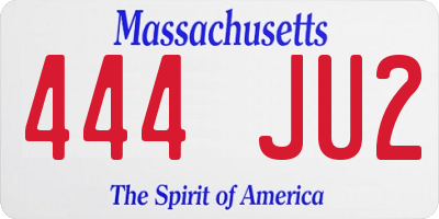 MA license plate 444JU2