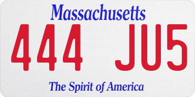 MA license plate 444JU5