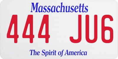 MA license plate 444JU6