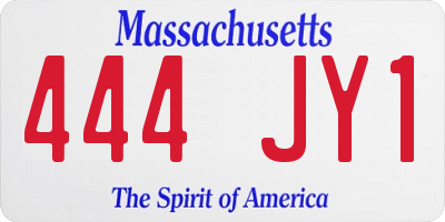MA license plate 444JY1