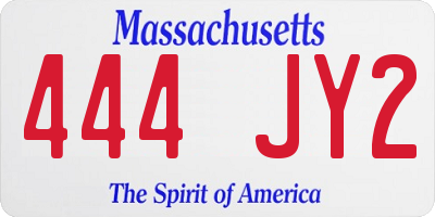 MA license plate 444JY2
