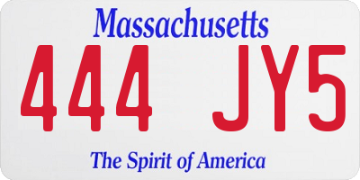 MA license plate 444JY5