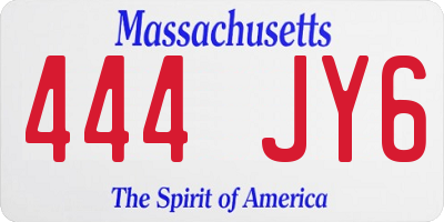 MA license plate 444JY6