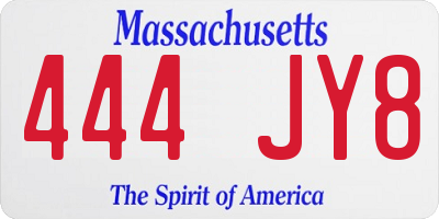 MA license plate 444JY8