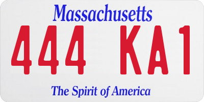 MA license plate 444KA1
