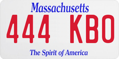 MA license plate 444KB0