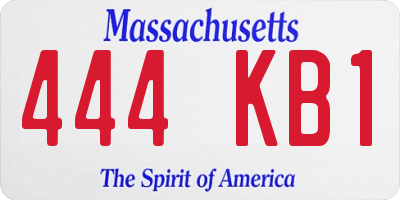 MA license plate 444KB1