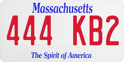 MA license plate 444KB2