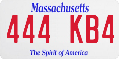 MA license plate 444KB4