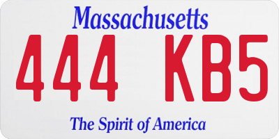 MA license plate 444KB5