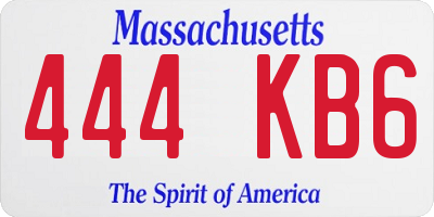 MA license plate 444KB6