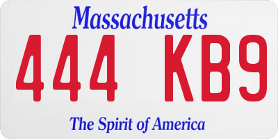 MA license plate 444KB9