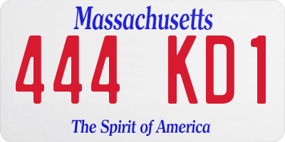 MA license plate 444KD1