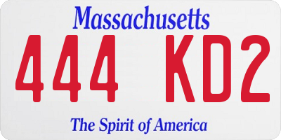 MA license plate 444KD2