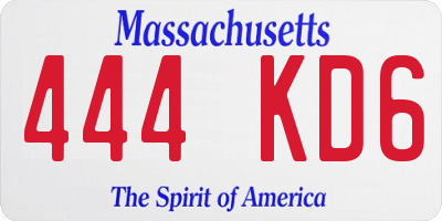 MA license plate 444KD6