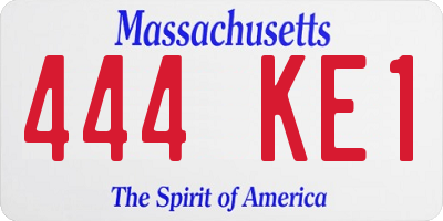 MA license plate 444KE1