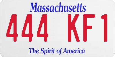 MA license plate 444KF1