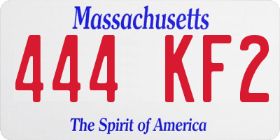 MA license plate 444KF2