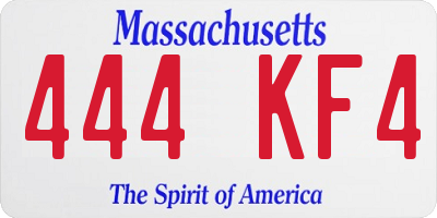MA license plate 444KF4