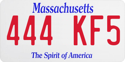 MA license plate 444KF5