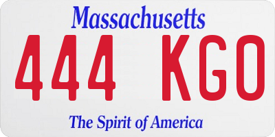 MA license plate 444KG0