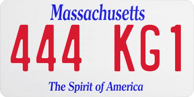 MA license plate 444KG1