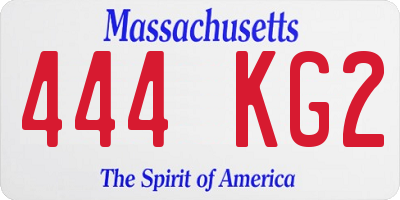 MA license plate 444KG2