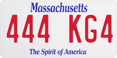 MA license plate 444KG4