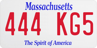 MA license plate 444KG5