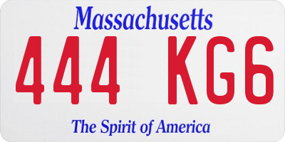 MA license plate 444KG6