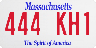 MA license plate 444KH1