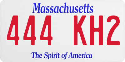 MA license plate 444KH2