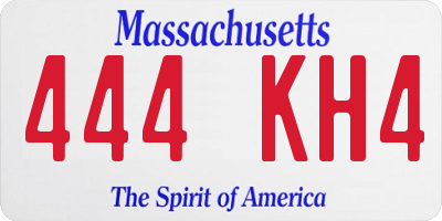 MA license plate 444KH4