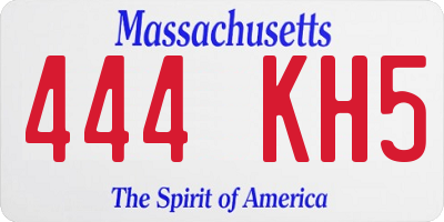 MA license plate 444KH5