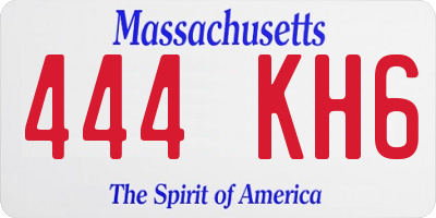 MA license plate 444KH6