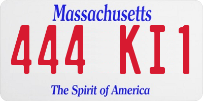MA license plate 444KI1