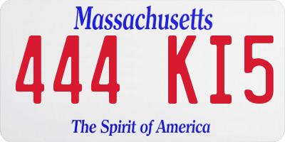 MA license plate 444KI5