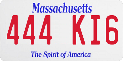 MA license plate 444KI6