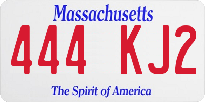 MA license plate 444KJ2