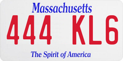 MA license plate 444KL6