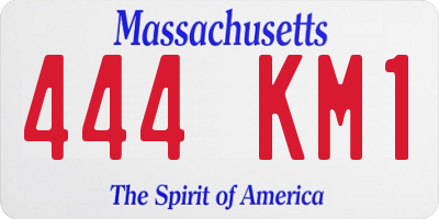 MA license plate 444KM1