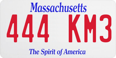 MA license plate 444KM3