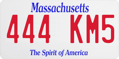 MA license plate 444KM5