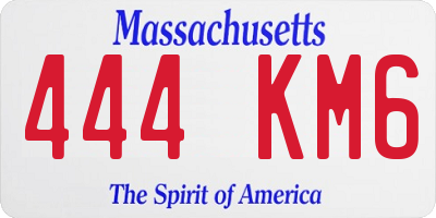 MA license plate 444KM6