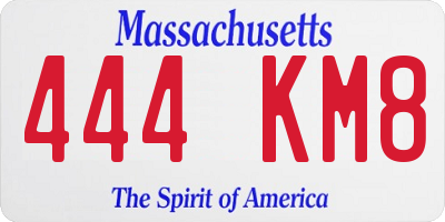 MA license plate 444KM8