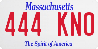 MA license plate 444KN0