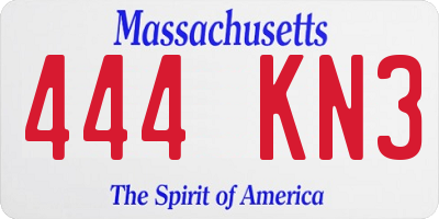 MA license plate 444KN3