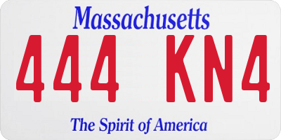 MA license plate 444KN4