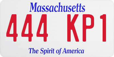MA license plate 444KP1