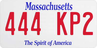 MA license plate 444KP2